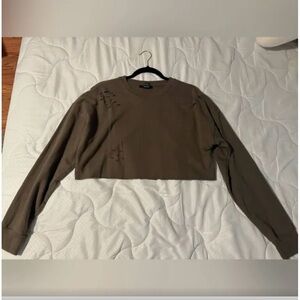 Forever 21 Hunter Green Cropped Sweatshirt